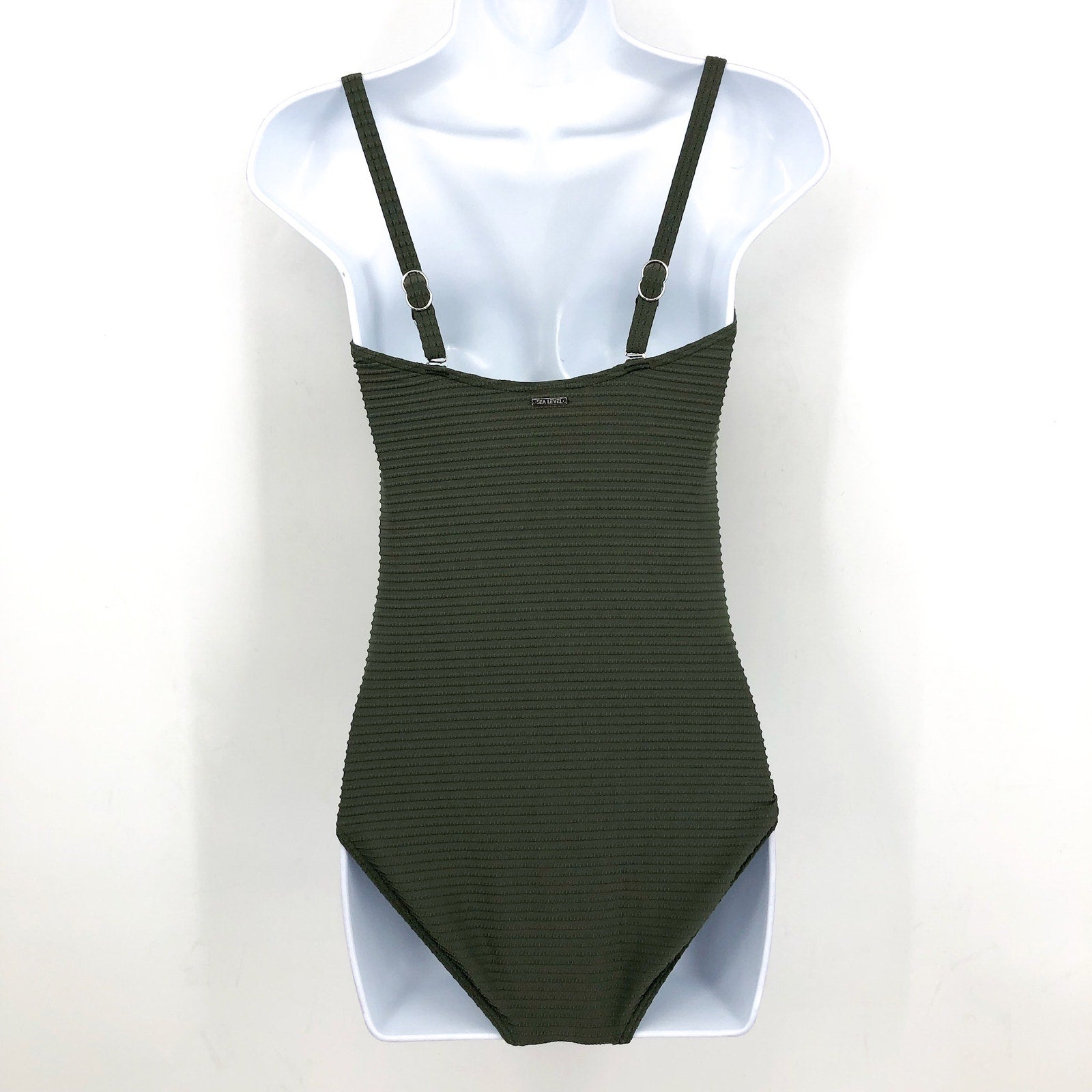 SEA LEVEL SWIM Spinnaker UBar Bandeau One Piece Swimsuit Size 6 Khaki Green NWOT