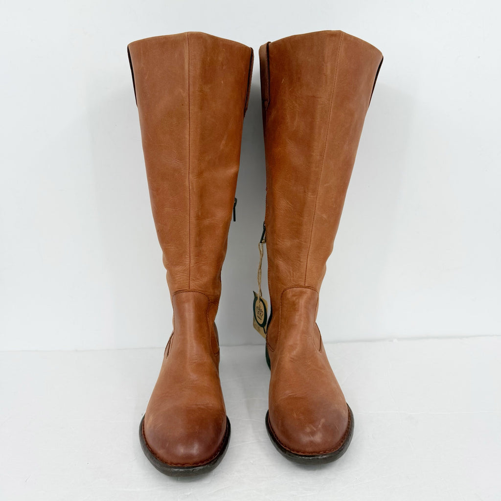 Born Womens Shaunie Knee High Boots US 7.5 M Brown Leather NIB