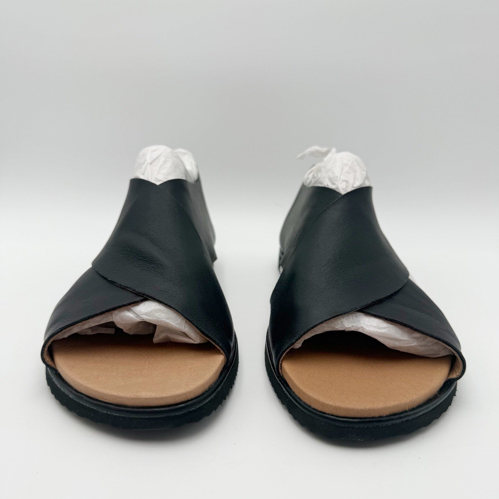 Gentle Souls Kenneth Cole Womens Leslie Sandals Size 8.5 Black Leather NIB