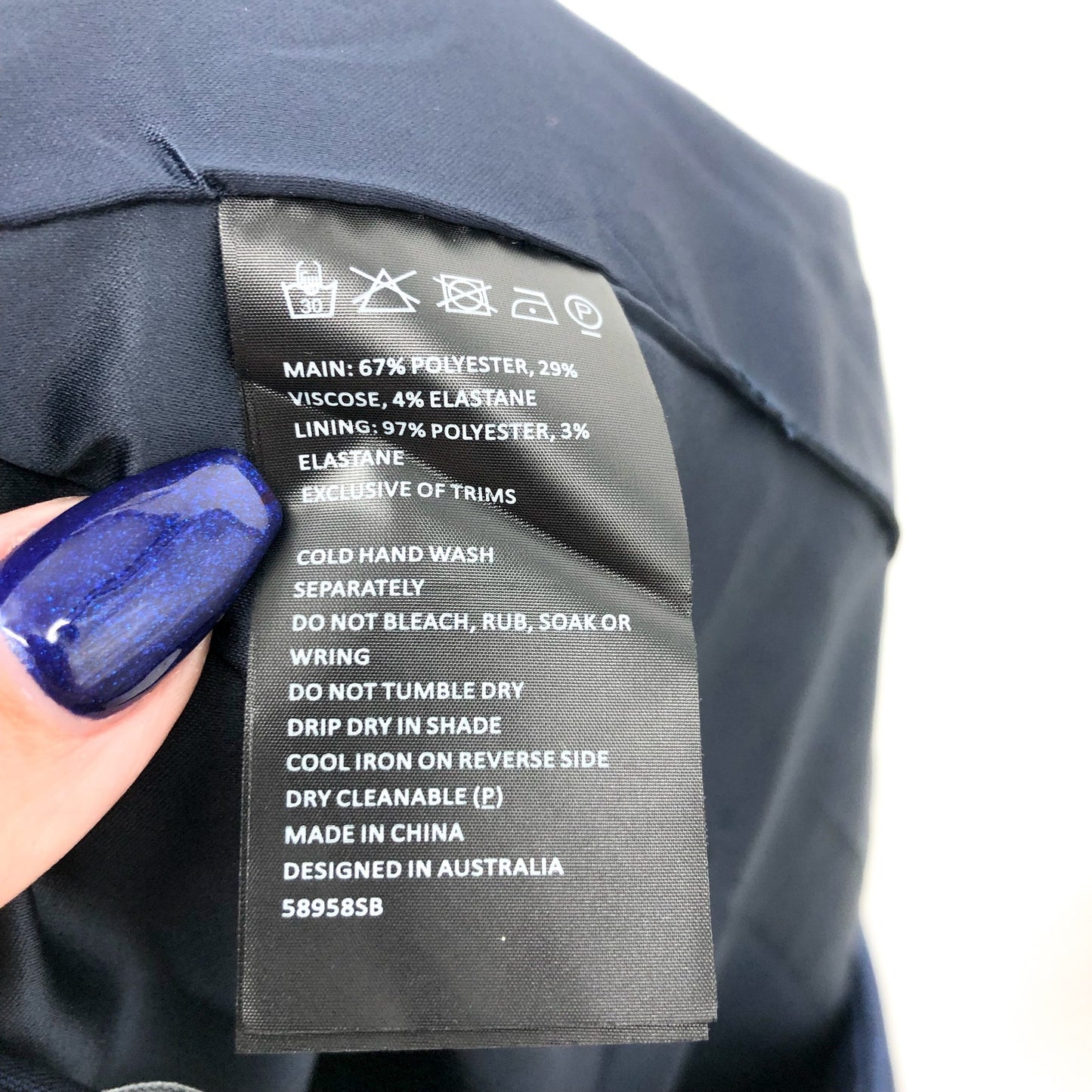 BARDOT Women's Layton Pin Stripe Mini Skirt Navy Blue Large US 8