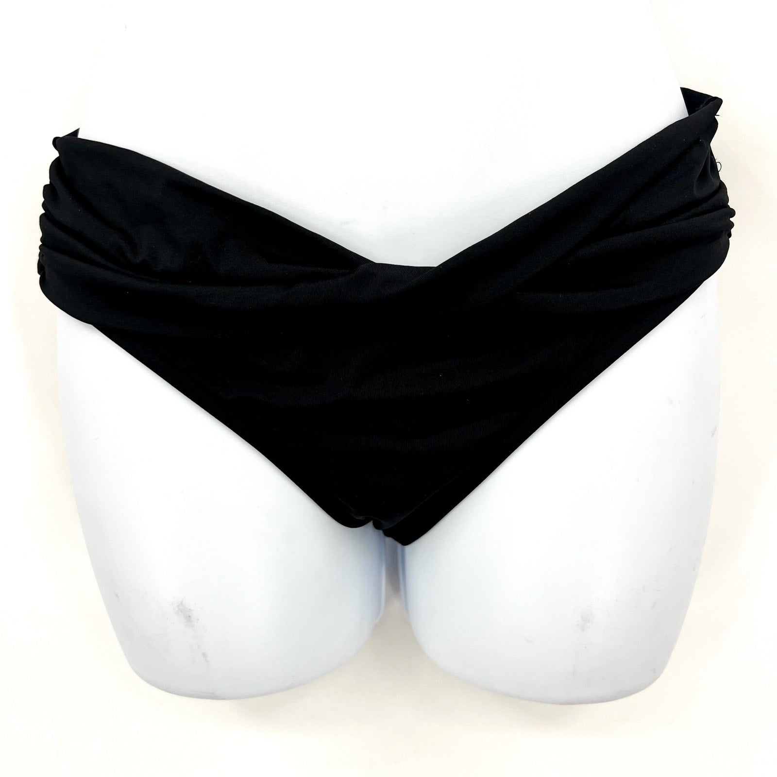 SEAFOLLY Women's Twist Band Hipster Bikini Bottom Size 4 Black Swim NWT