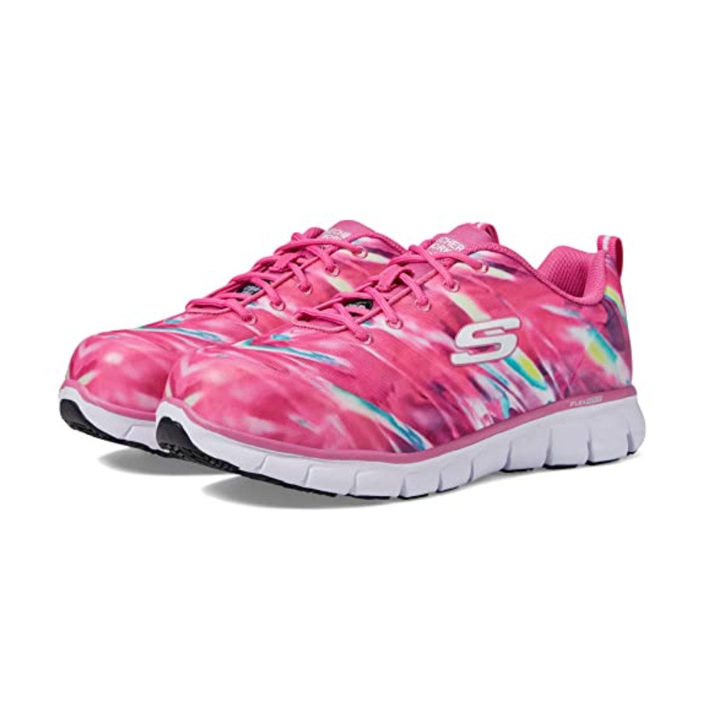 Skechers Women's Sure Track Work Shoes Size 7.5 Hot Pink Comp Toe SR NIB