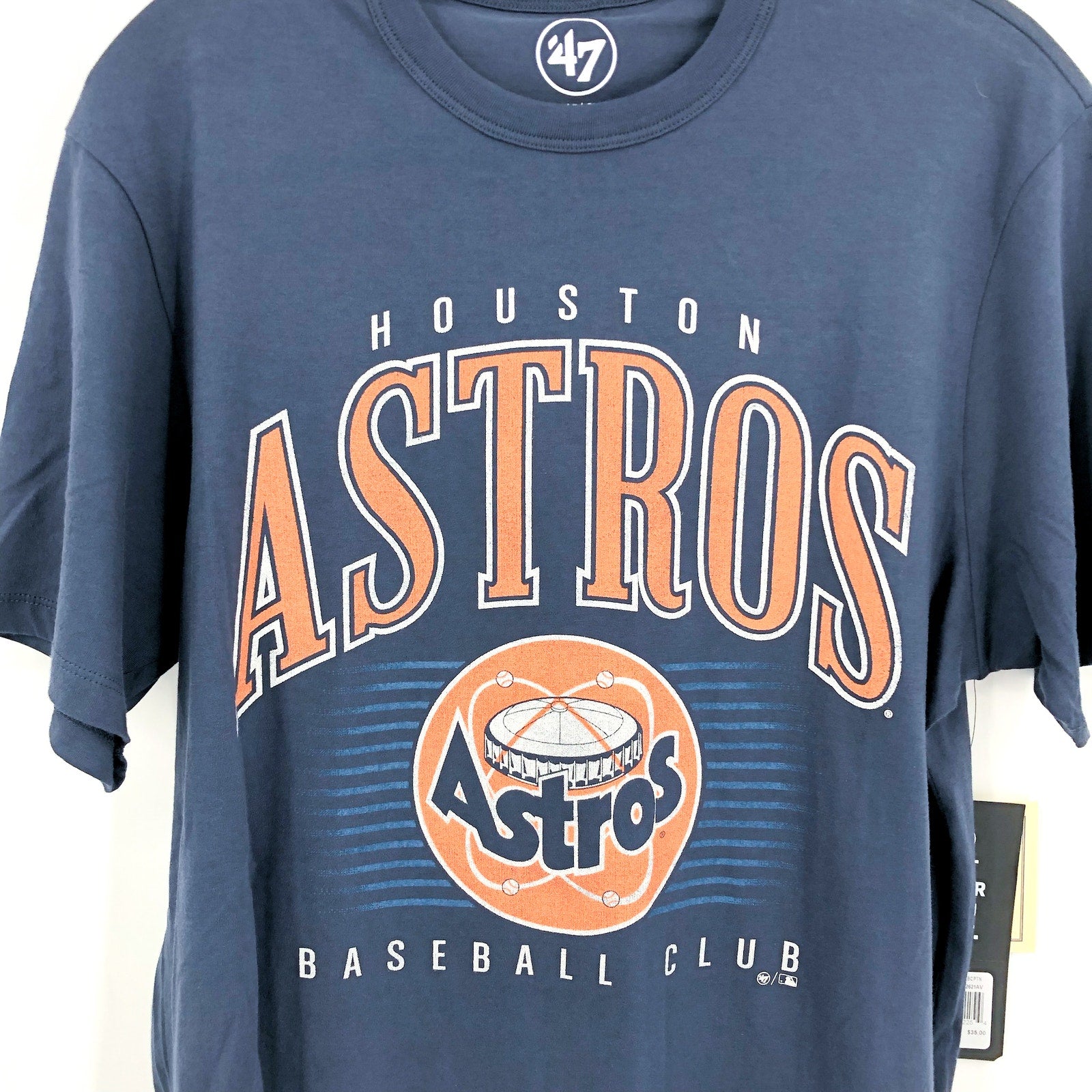 47 BRAND Men's Houston Astros Baseball Club Franklin Tee Small Atlas Blue NWT