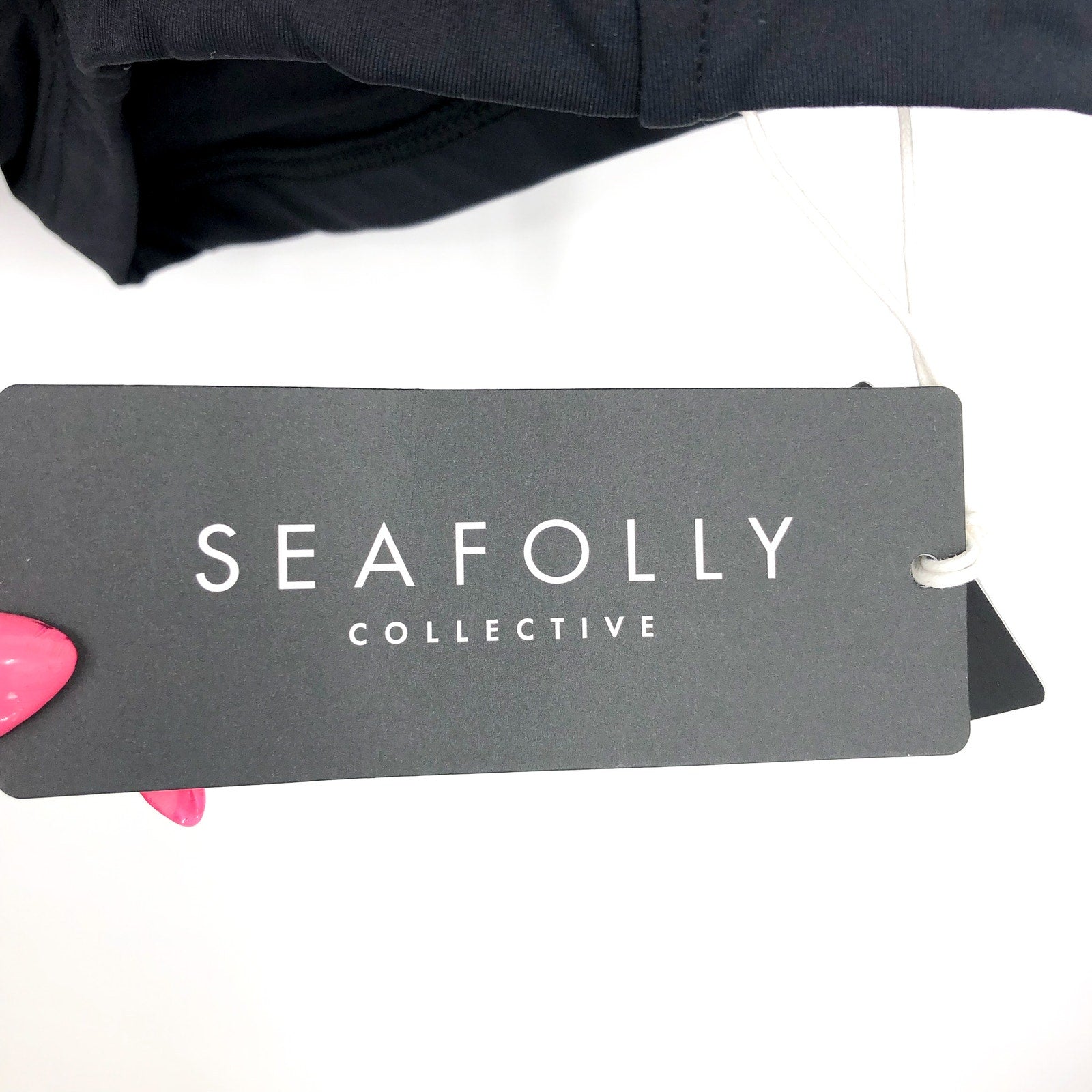 SEAFOLLY COLLECTIVE Women's Boyleg One Piece Swimsuit Size 2 Black Tie Neck NWT