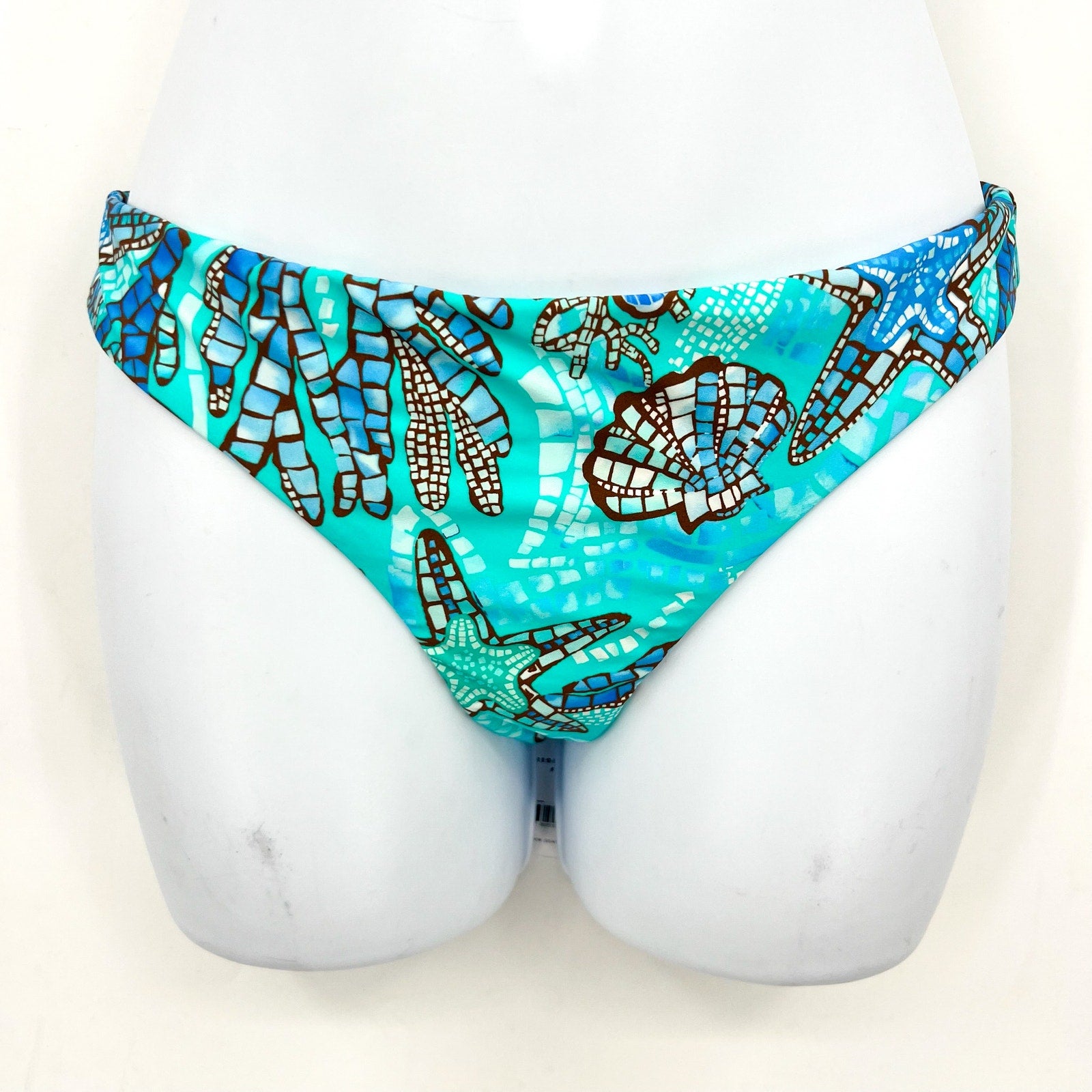 SEAFOLLY Women's La Mer Hipster Bikini Bottoms Size 10 Aquatic Blue NWT