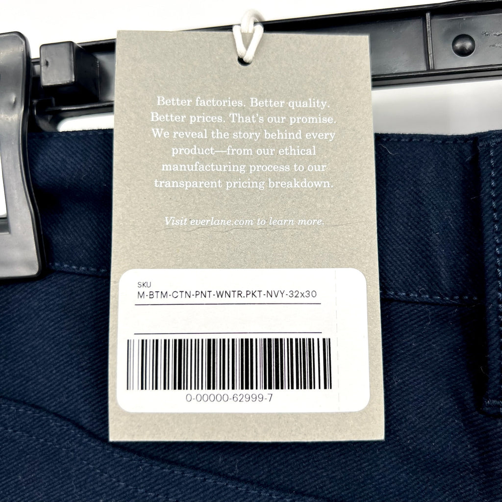 EVERLANE Men's 5-Pocket Pants 32x30 Navy Blue Chino NWT