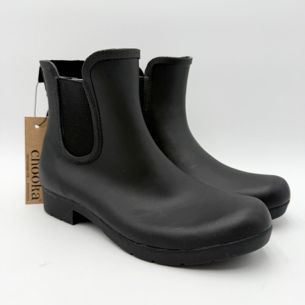 Chooka Womens Eastlake Chelsea Rain Ankle Boots Size 6 Black Waterproof NWT