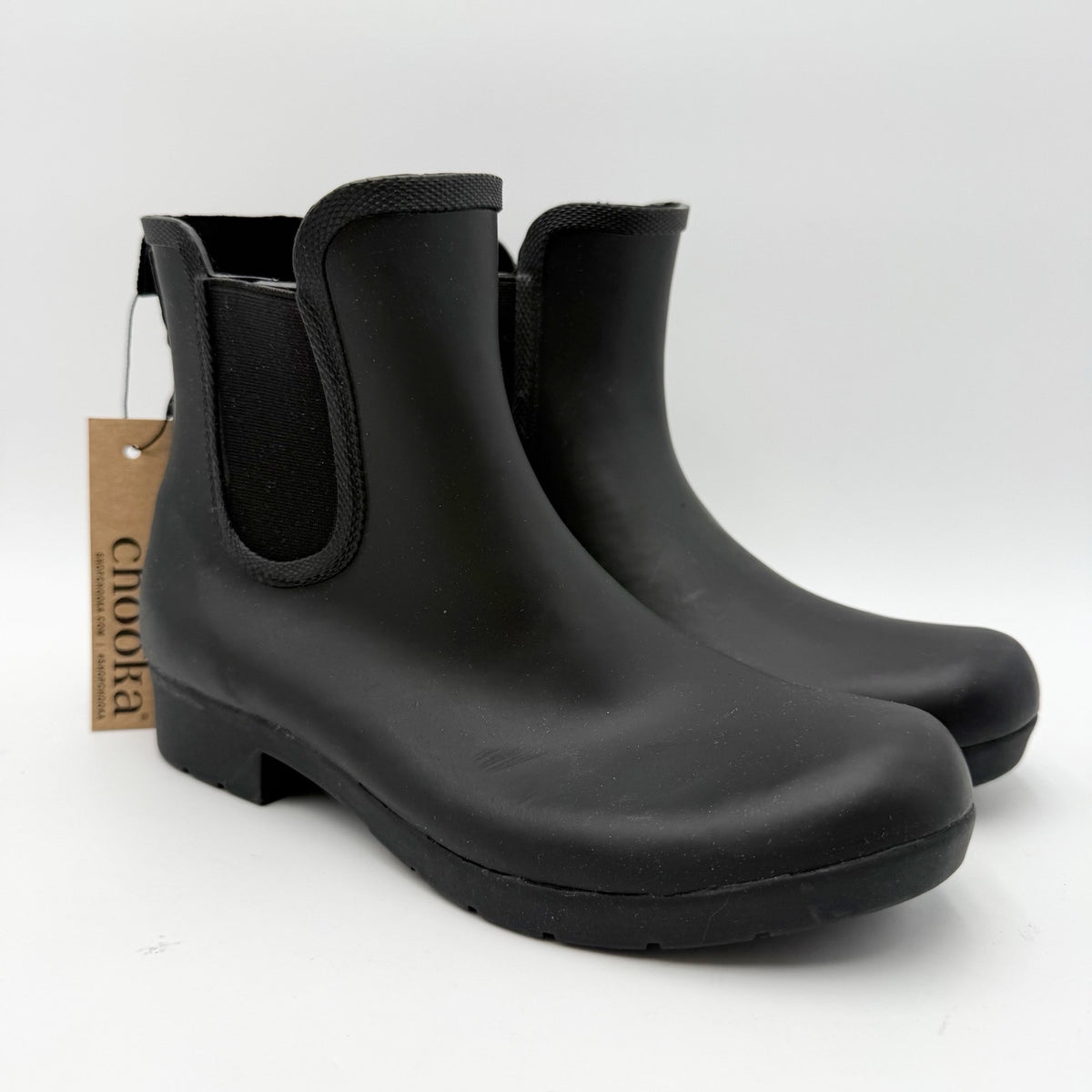 Chooka Womens Eastlake Chelsea Rain Ankle Boots Size 6 Black Waterproof NWT
