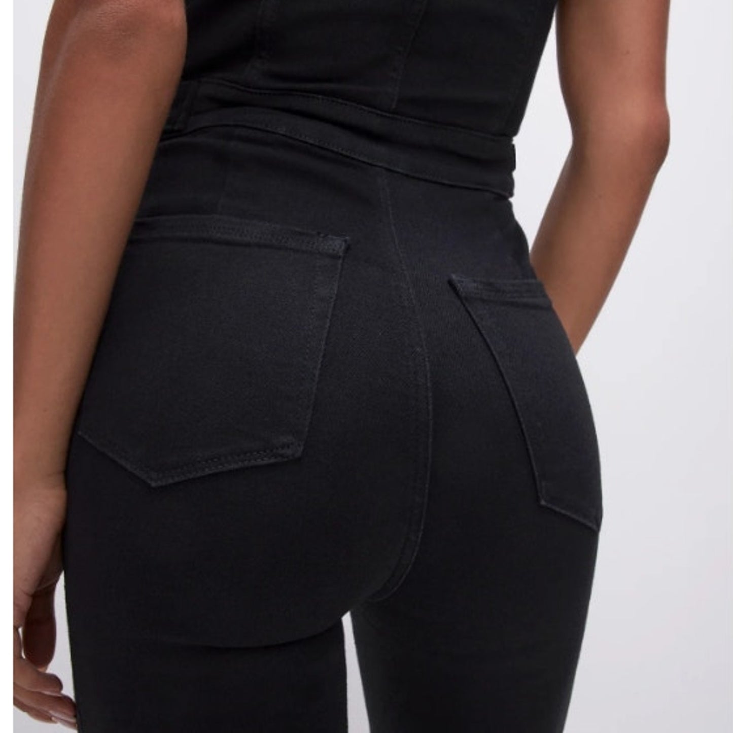 GOOD AMERICAN Women's Fit For Success Jumpsuit 1 Small Black Short Sleeve  NWT