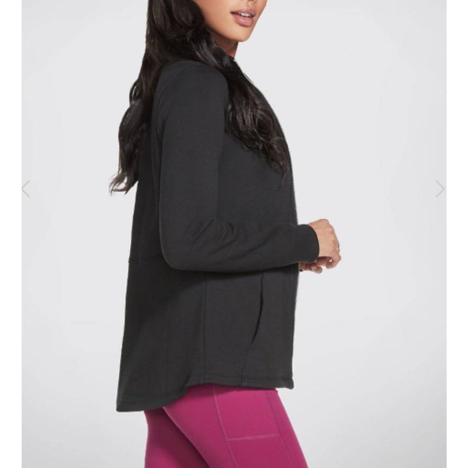 SKECHERS Women's GO Snuggle Full Zip Jacket Small Bold Black Long Sleeve NWT