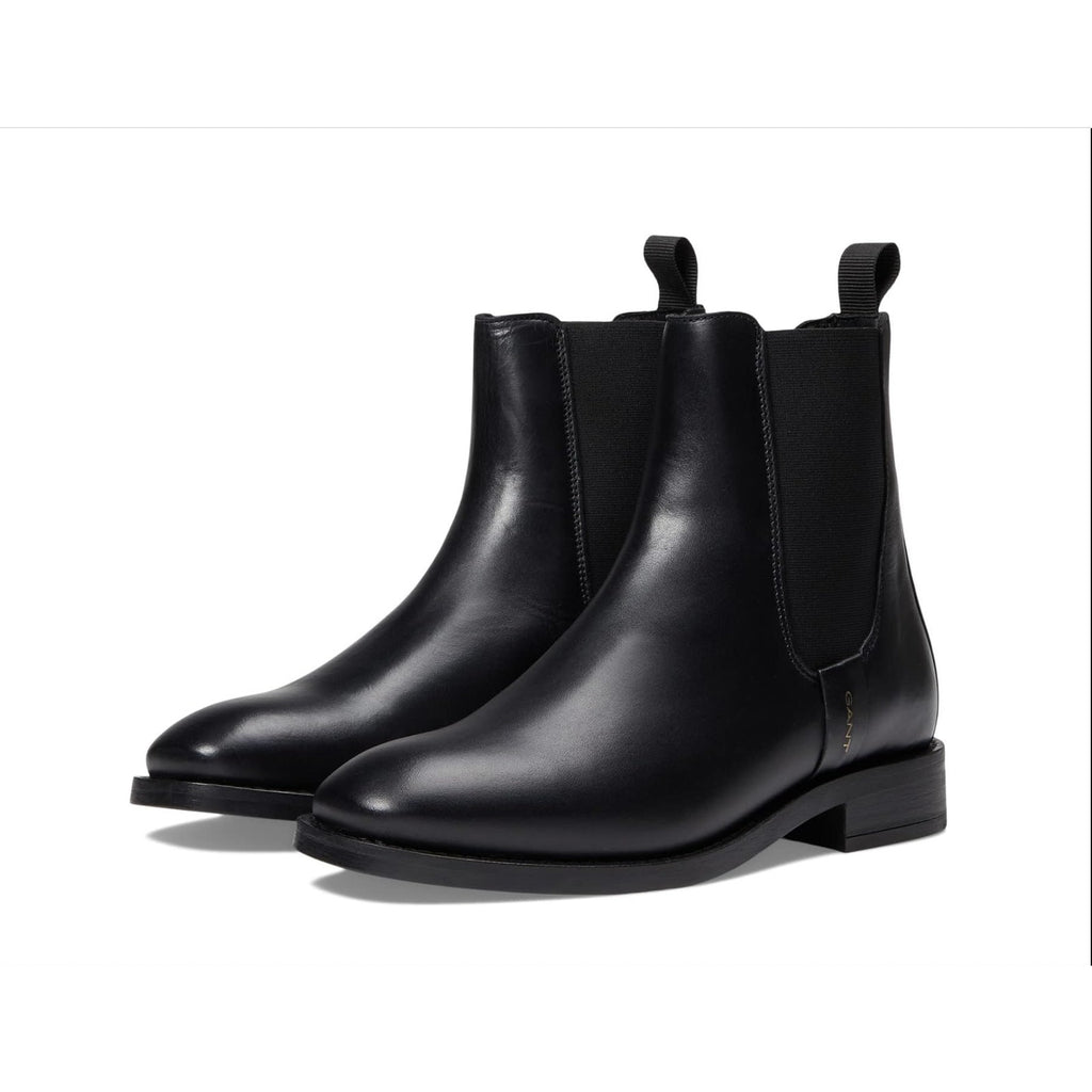 Gant Women's Fayy Chelsea Boots Size 7.5 EU 39 Black Leather Pull-On NWOB