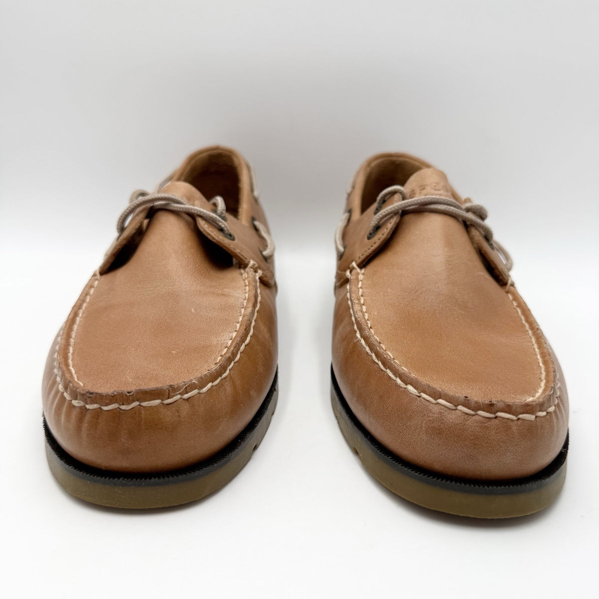 SPERRY Mens Leeward Boat Shoes Size 12 EU 45.5 Brown Leather NWOB
