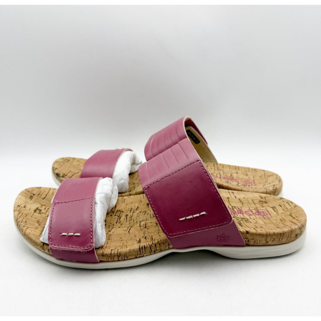 Spenco Women's Layla Slide Sandals Size 7.5 EU 38 Pink Mauevewood Straps NIB