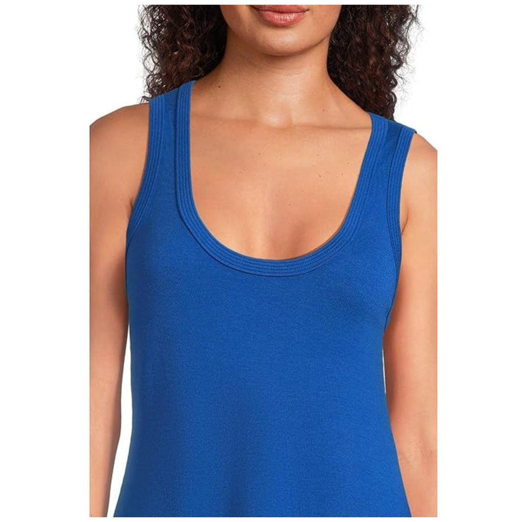 TOMMY BAHAMA Sleeveless Knit Midi Dress Medium Mazarine Blue Drapey Ponte NWT