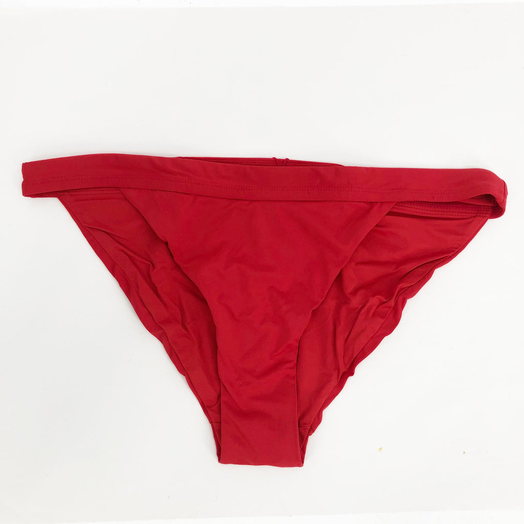 ANDIE SWIM Women's The Banded Cheeky Bikini Bottom XXL Flat Cherry Red NWT