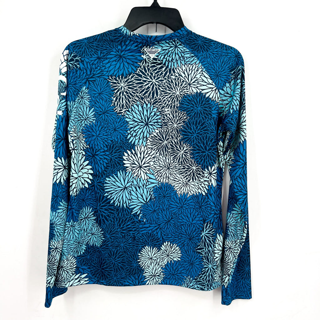 Columbia Womens Super Tidal Tee Small Blue Carbon Anemones Long Sleeve NWOT