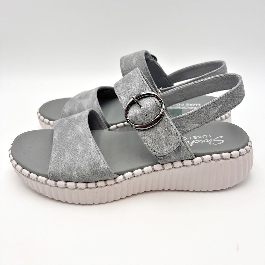 SKECHERS Womens Wilshire Boulevard Illusion of Love Sandals Size 9 Grey NIB