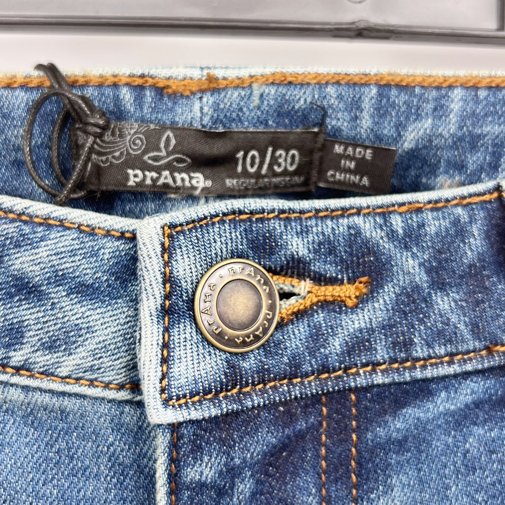 PRANA Womens Sienna Skinny Jeans Size 10 30x31 True Blue Stretch Mid Rise NWT