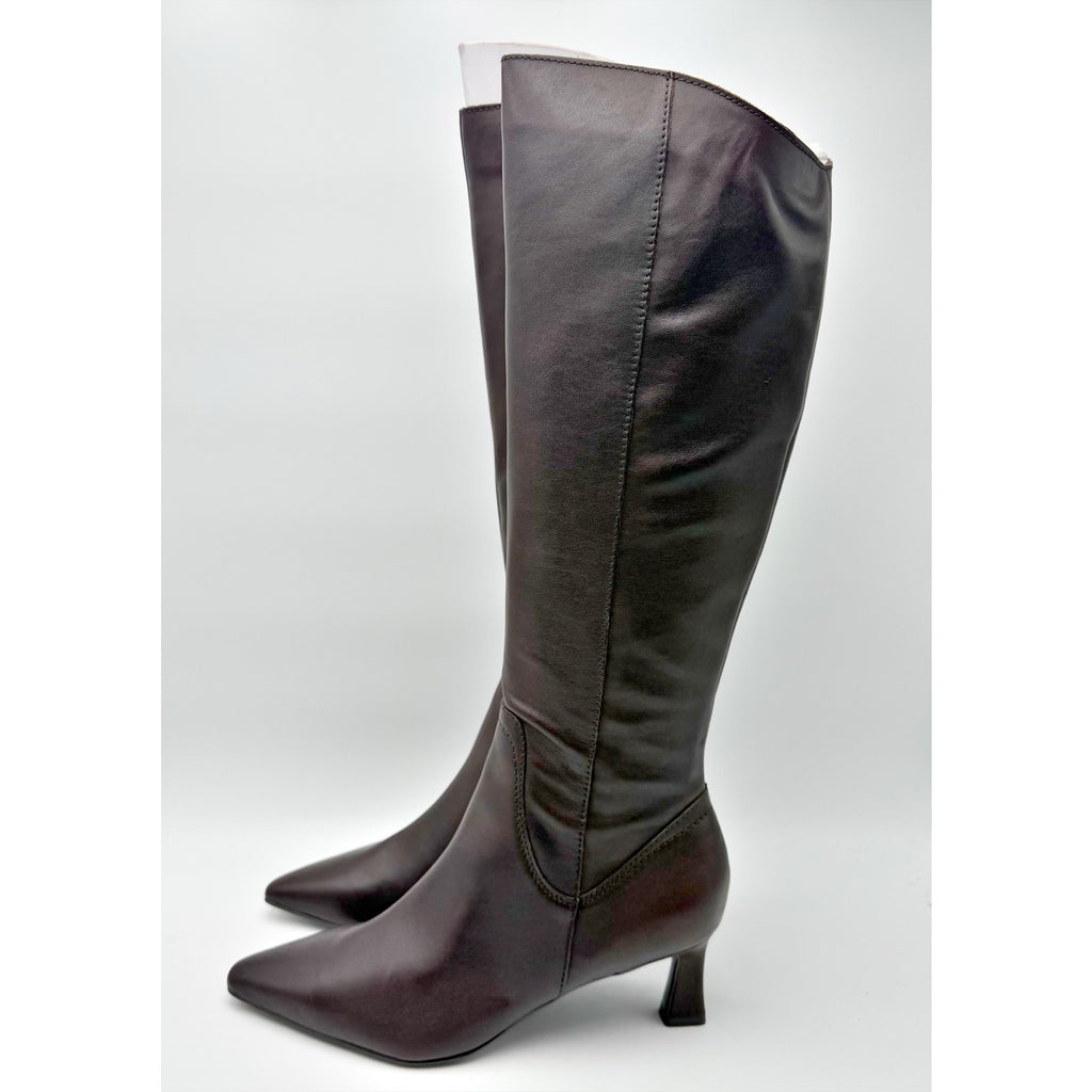 Naturalizer Women Deesha Knee High Boots US 8.5 M NARROW CALF Brown Leather NIB