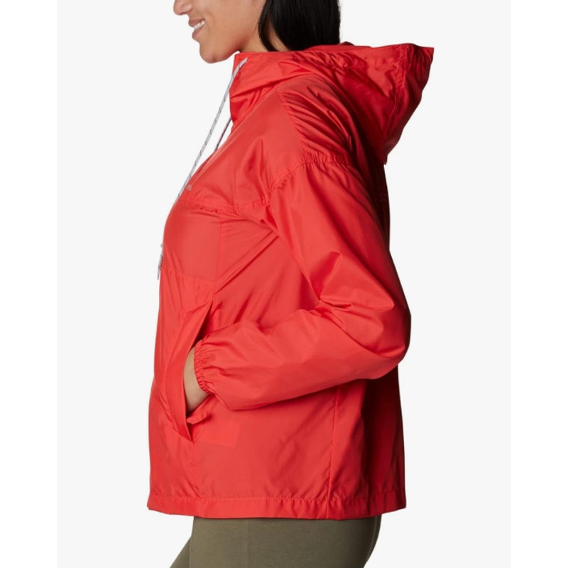 Columbia Womens Flash Challenger Windbreaker Jacket Small Red Hooded NWT