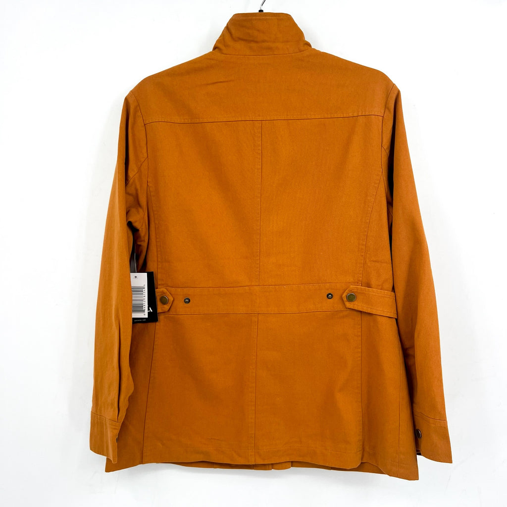 MO-KA BY SANTA FE APPAREL Jacket Small Orange Snap Button 100% Cotton NWT