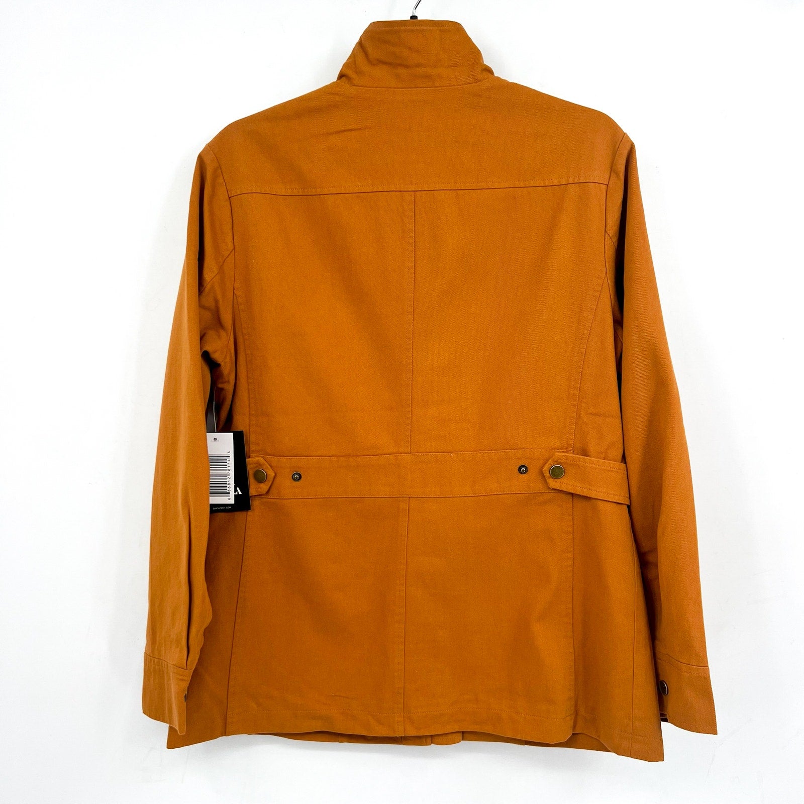 MO-KA BY SANTA FE APPAREL Jacket Small Orange Snap Button 100% Cotton NWT