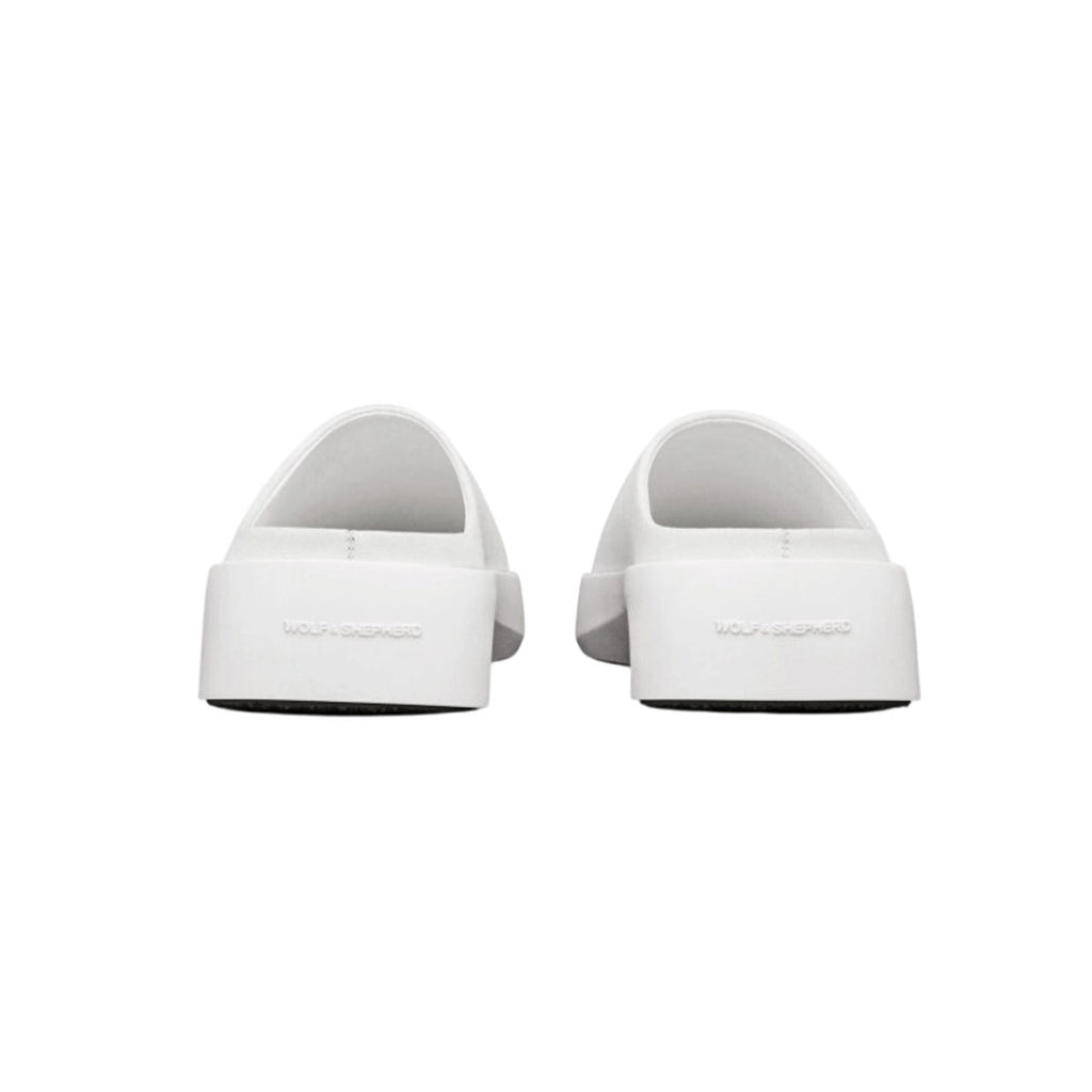 Wolf & Shepherd Cruise Mule Slip On Shoes Mens 7.5 Womens 9 White Leather NIB