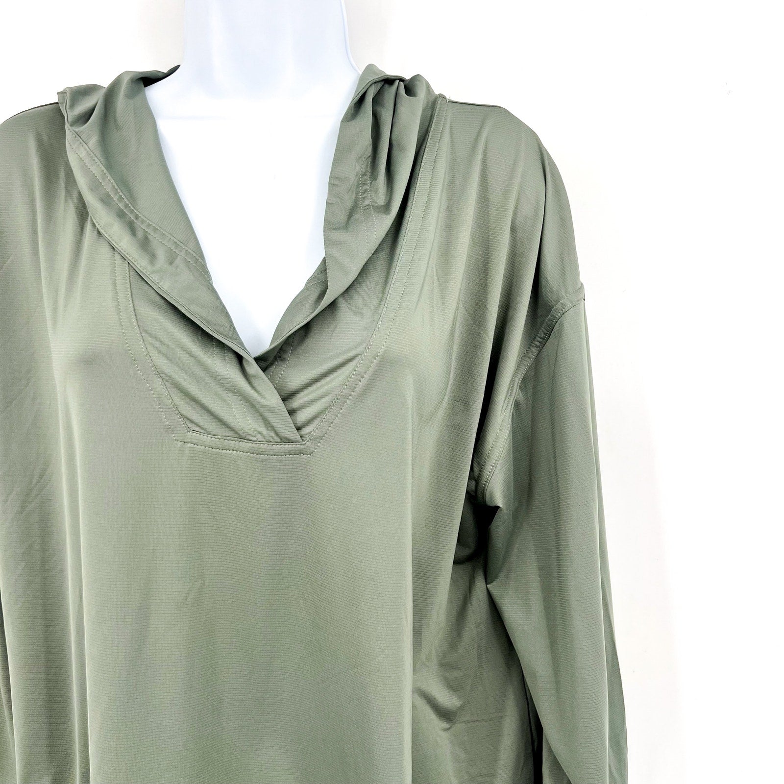 PRANA Women's Mantra Bay Hoodie Swim Cover Up Medium Army Green Tunic NWT