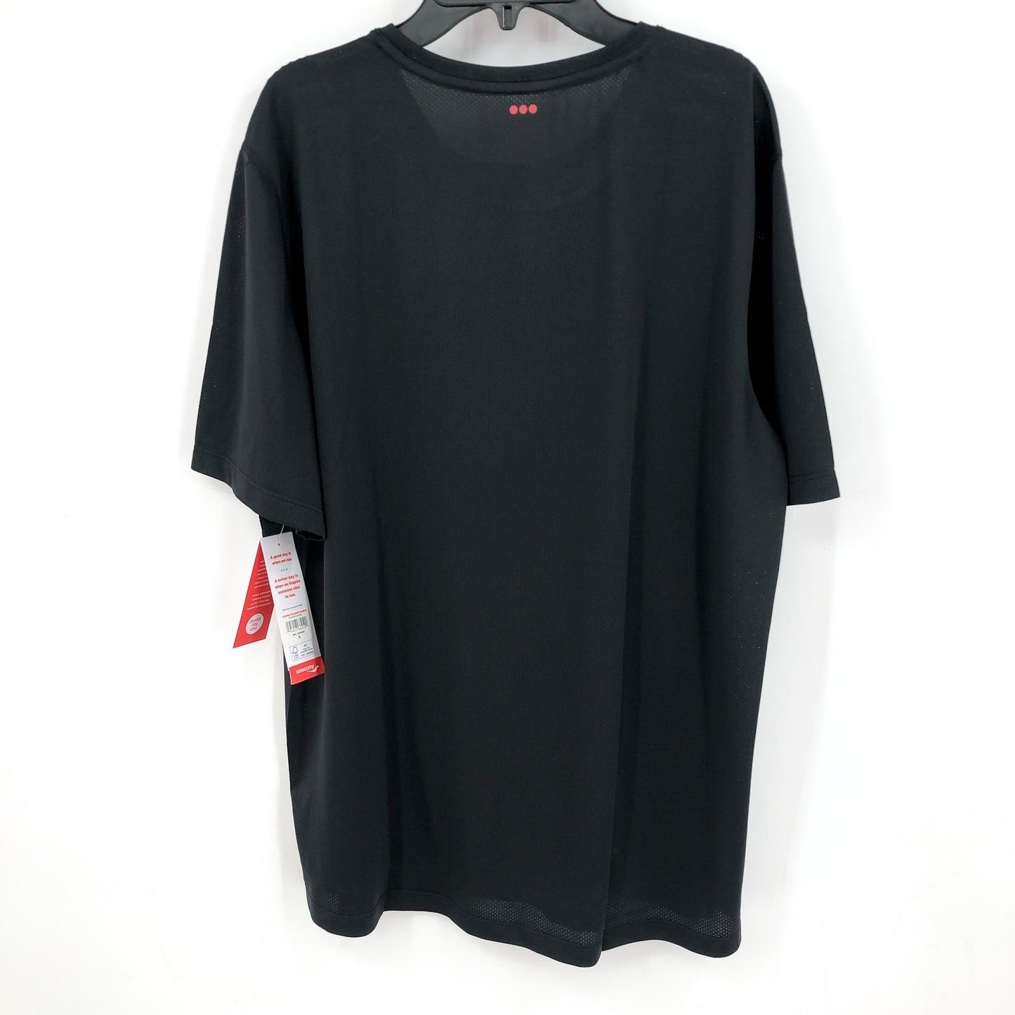 SAUCONY Men's Stopwatch Short Sleeve Running T-Shirt XL Black NWT