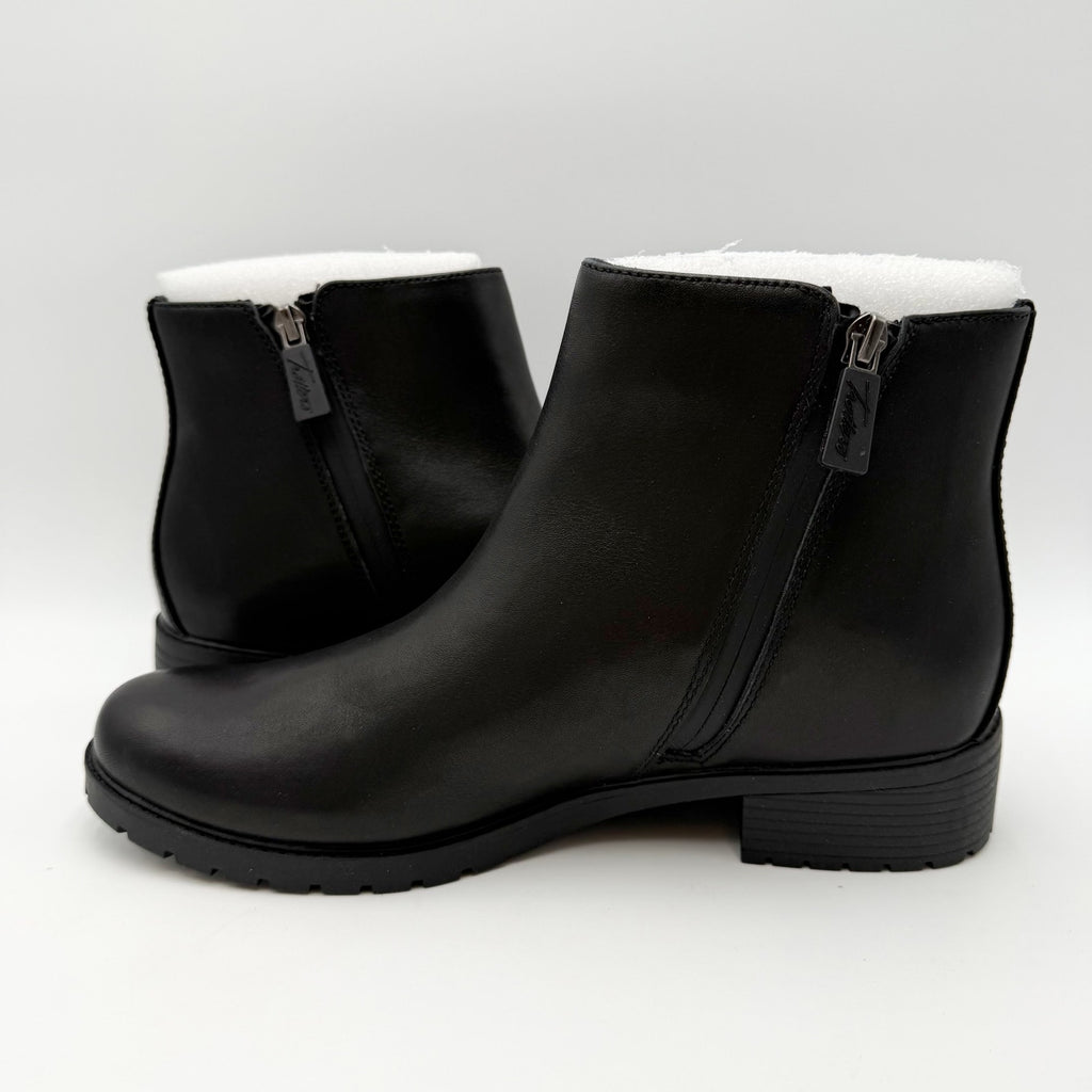 Trotters Womens Margo Ankle Boots Size 8.5 Narrow Black Leather Waterproof NWOB