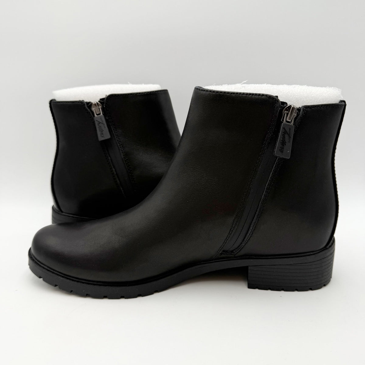 Trotters Womens Margo Ankle Boots Size 8.5 Narrow Black Leather Waterproof NWOB