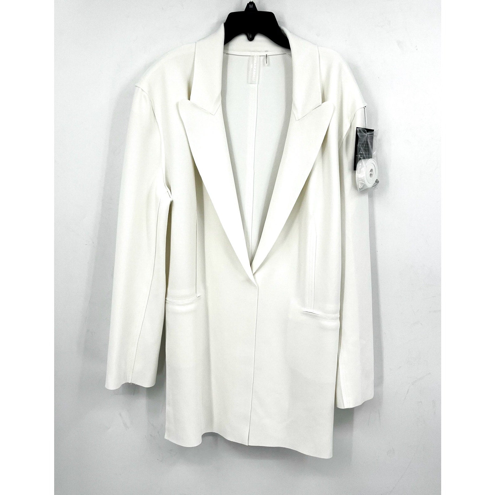 NORMA KAMALI Women's Easy Fit Sack Mini Dress Medium 38 Snow White Blazer NWT