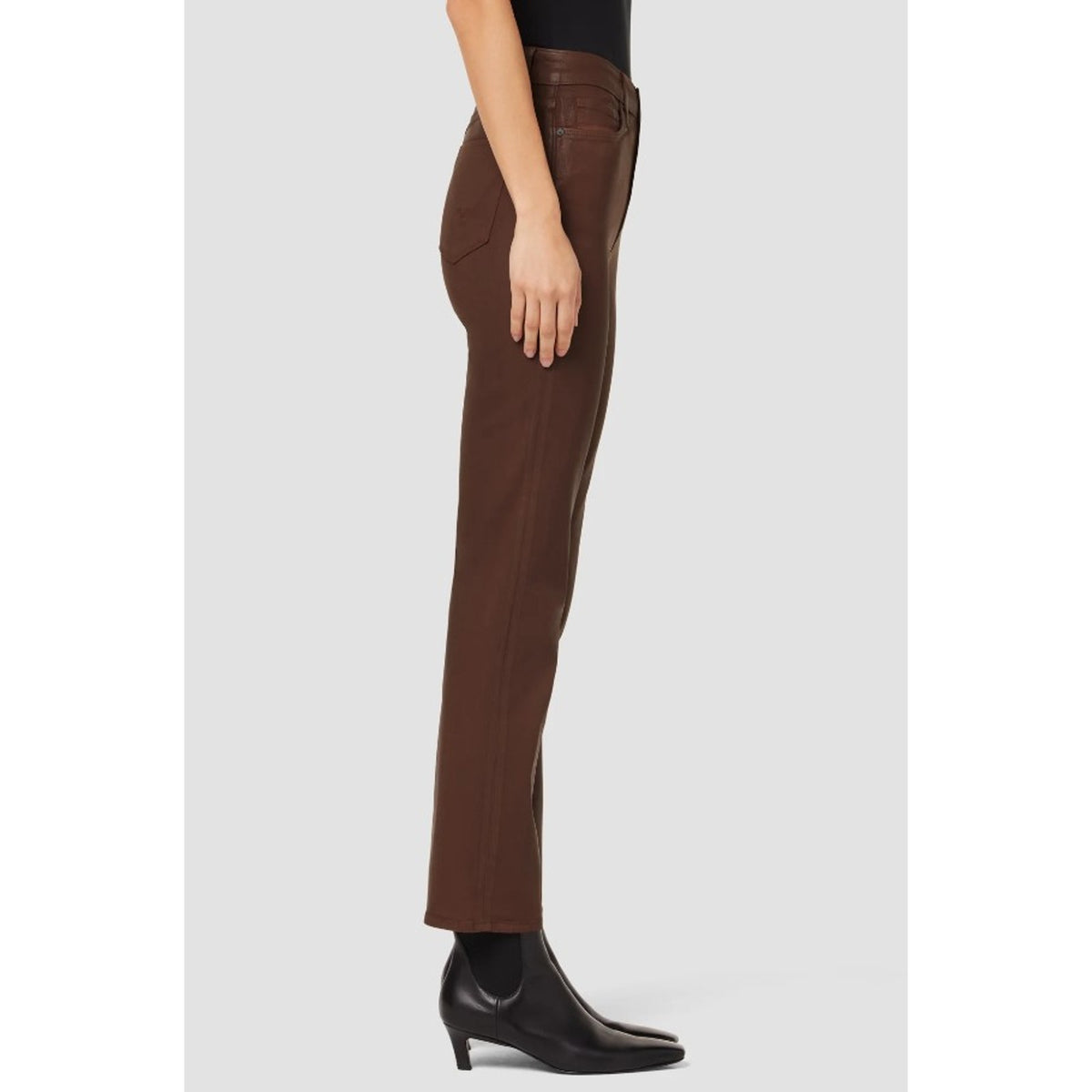 Hudson Womens Nico Straight Ankle Jean Size 25 US 0 Brown Coated Mid-Rise NWOT