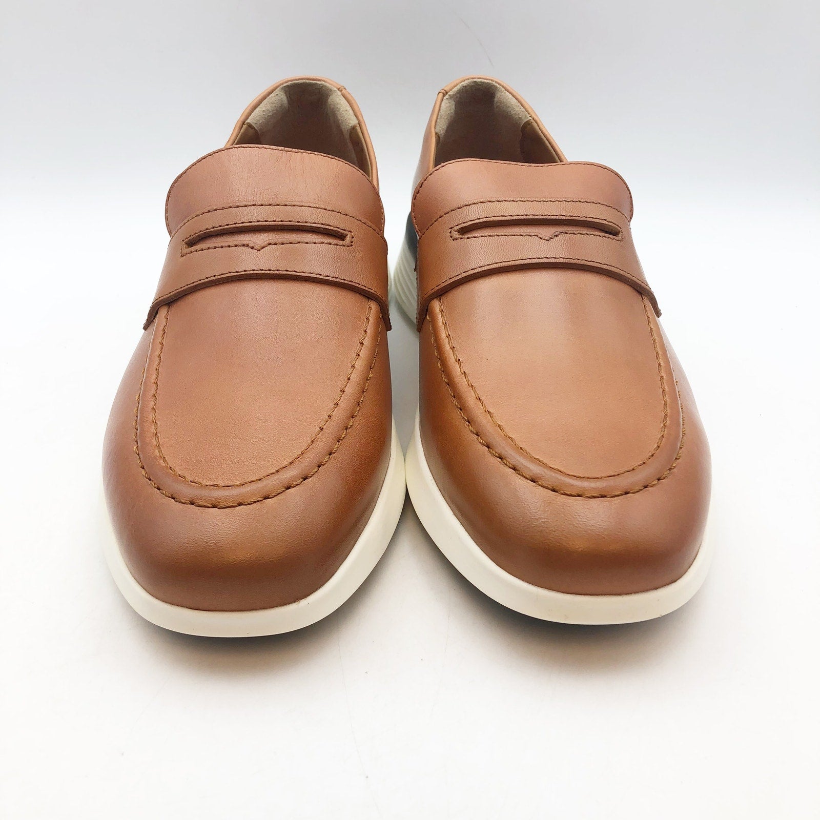 Wolf & Shepherd Crossover Loafer Slip On Mens 6 Womens 7.5 Tan Leather NIB