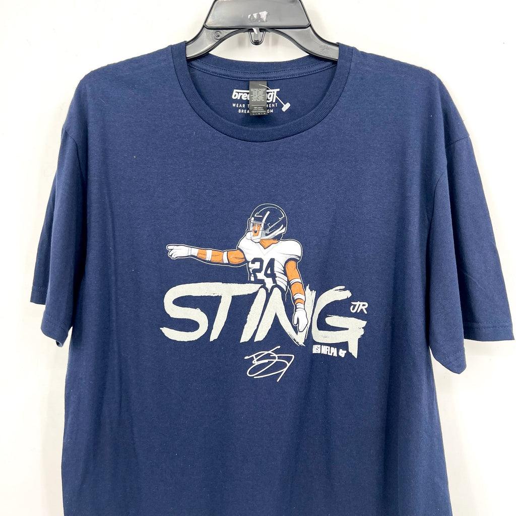 BREAKING T Houston Texans Derek Stingley Jr T-shirt Large Navy Blue NWOT