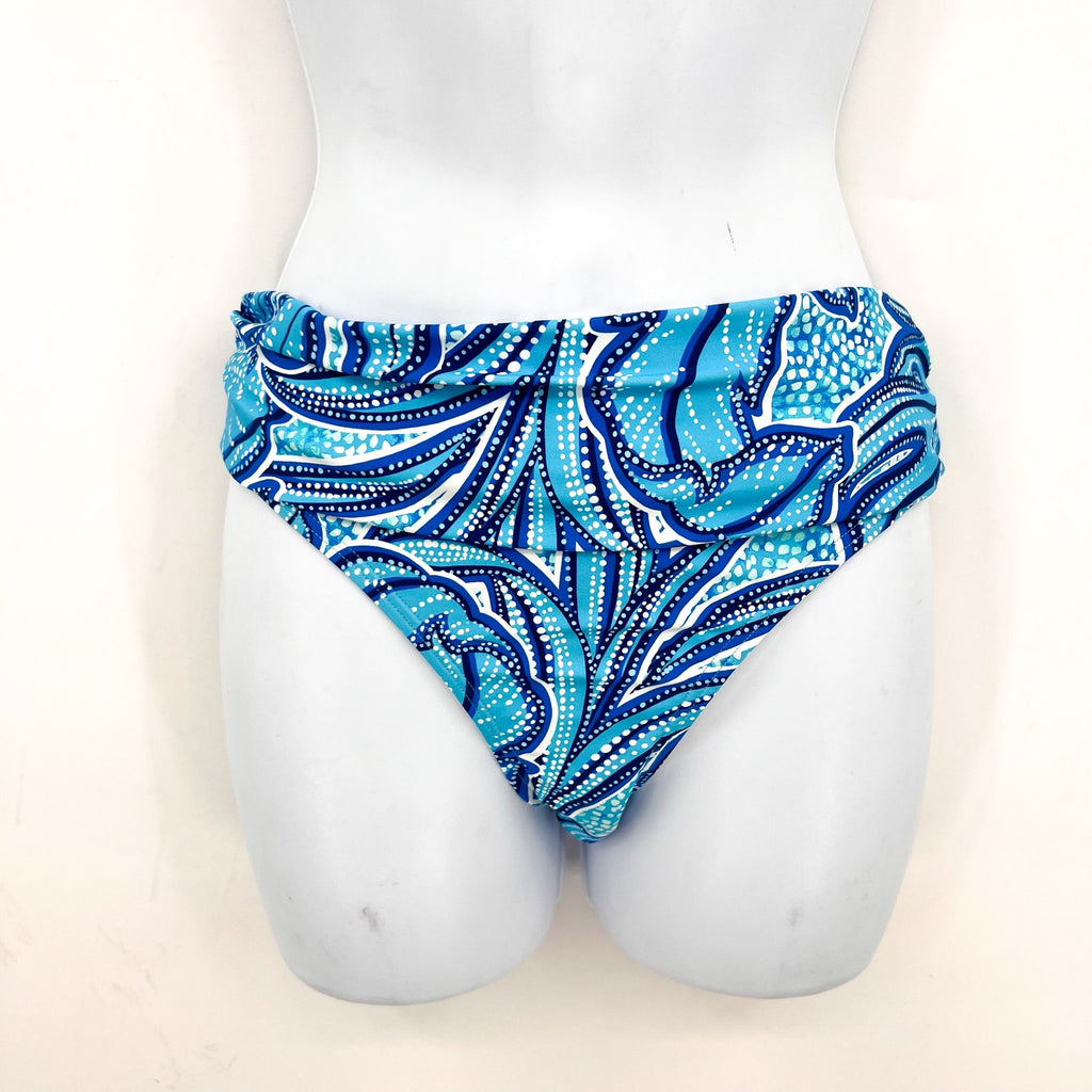 SUNSETS Women's Unforgettable Hipster Bikini Bottom Small Blue Seaside Vista NWT