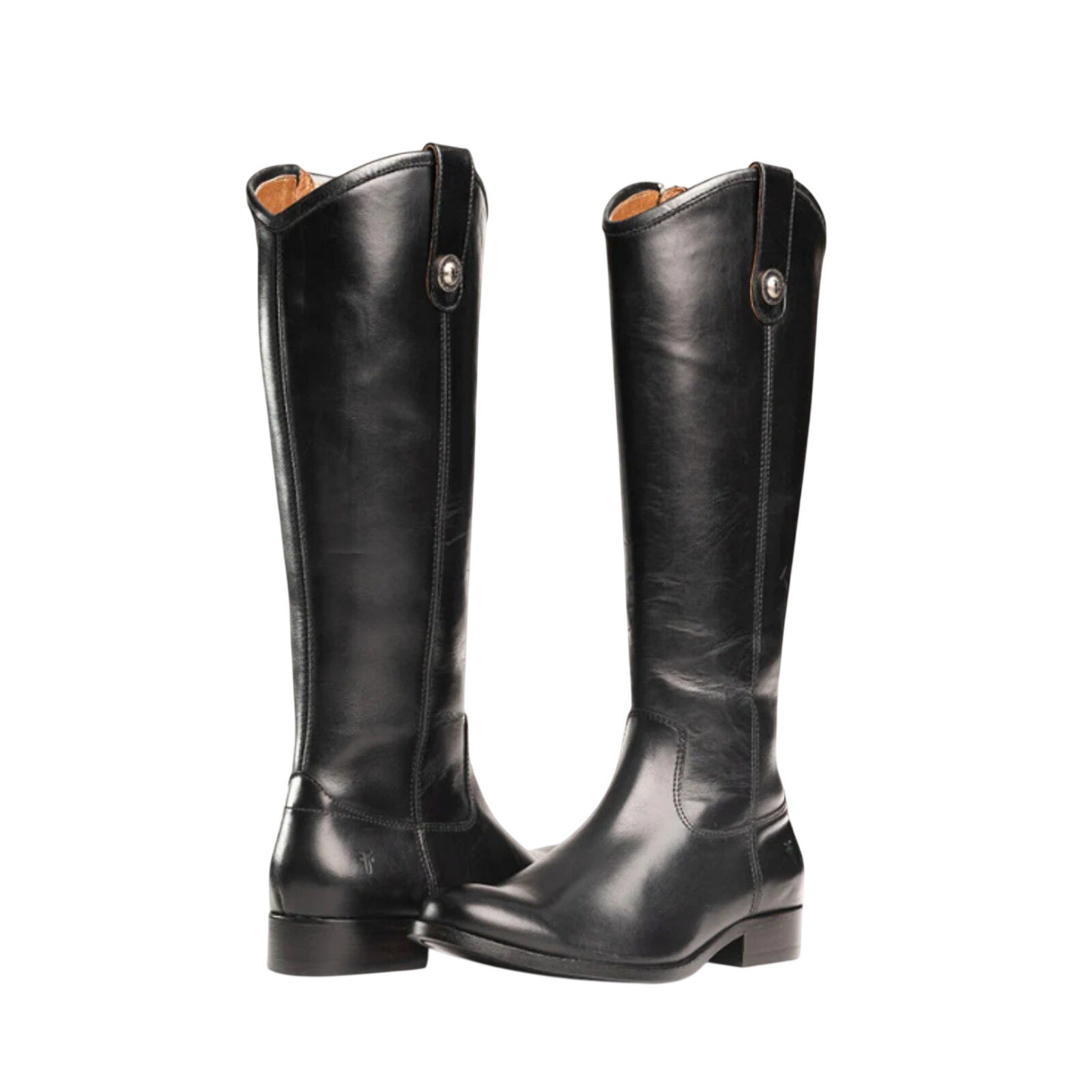 FRYE Womens Melissa Riding Boots US 6 Black Leather Button Inside Zip Tall NIB