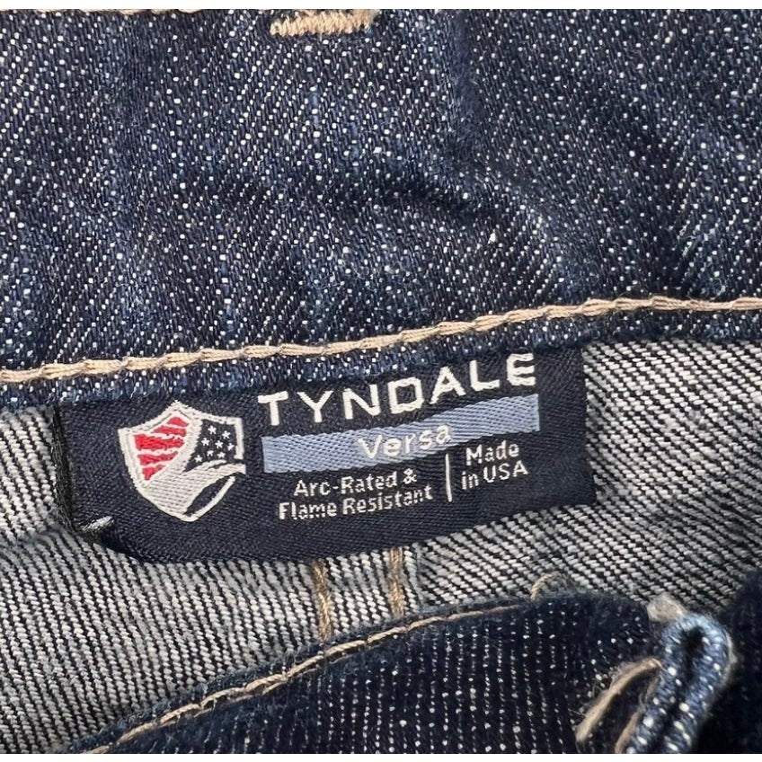 Tyndale Men's Versa Regular Fit Flex FR Jeans 34x30 Dark Blue NWOT