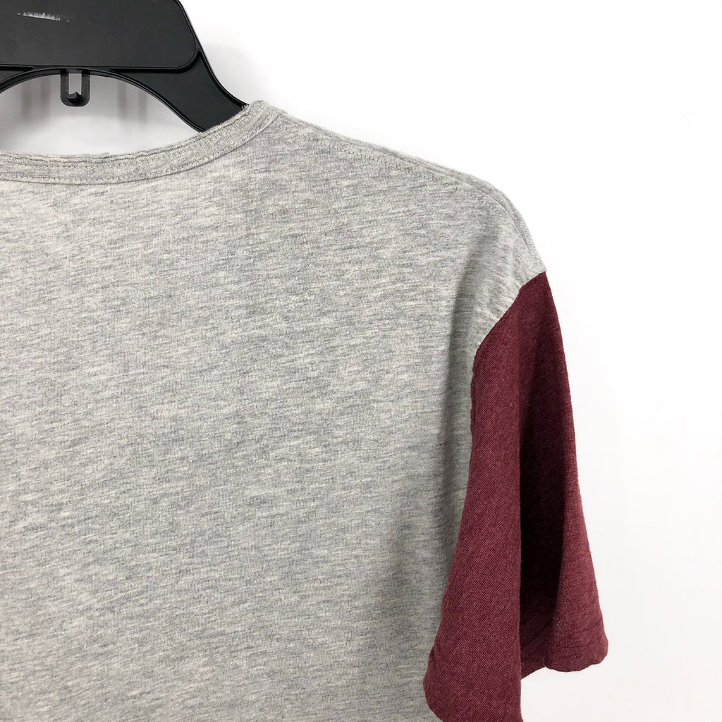 WES & WILLY  Boys Texas A&M Baseball Henley Tshirt Large Grey Red NWT