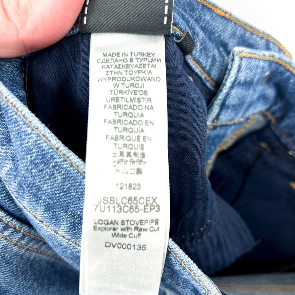 7 FOR ALL MANKIND Womens Logan Stovepipe Cuffed Jeans Size 24 US 0 Blue NWT