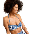 TOMMY BAHAMA Island Cays Bandeau Bikini Top Small Blue White Blooms NWT