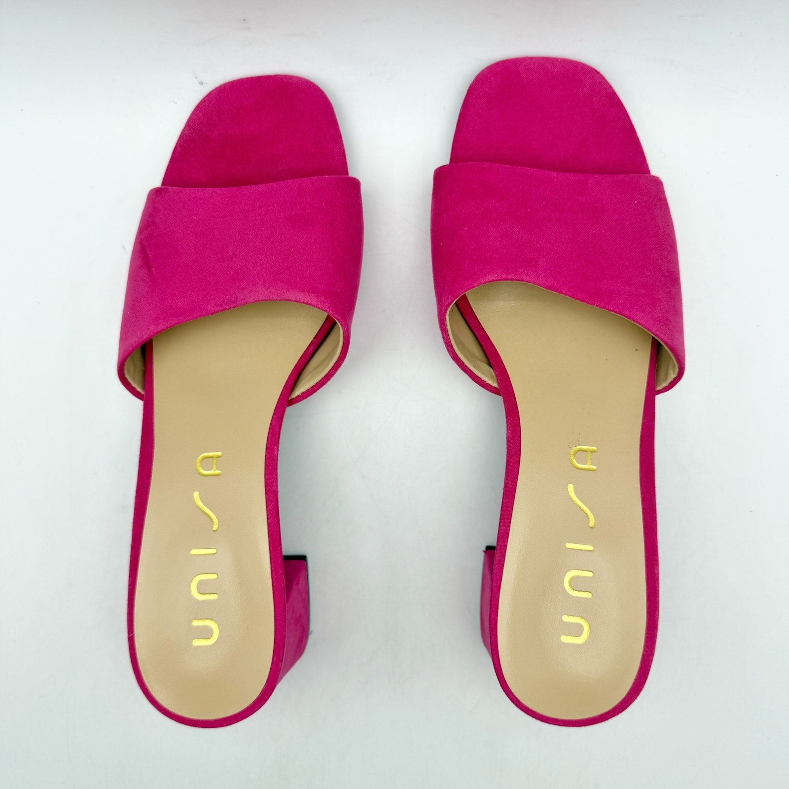 Unisa Womens Venley Heeled Sandal US 6 M EU 36.5 Pink Slip On NWOB