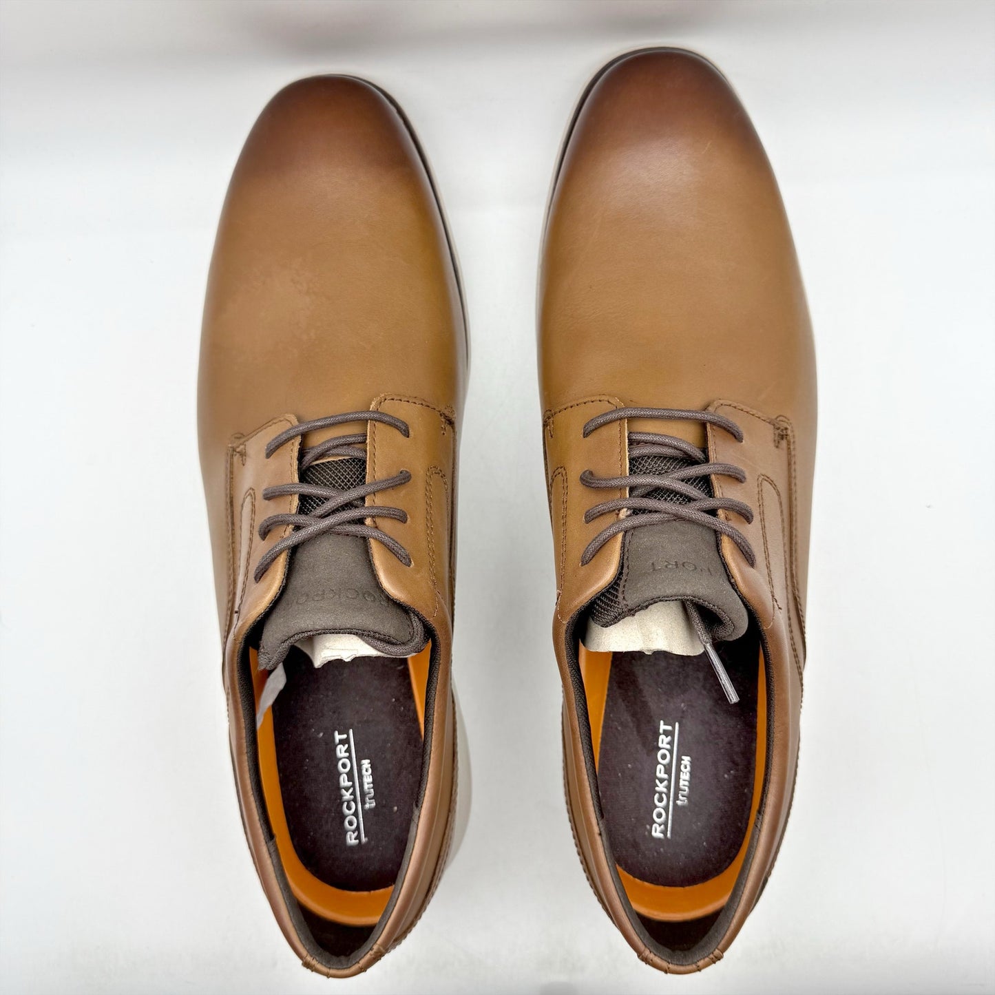 Rockport Mens Garett Oxford Shoes US 14 Wide EU 49 Brown Leather NWOB