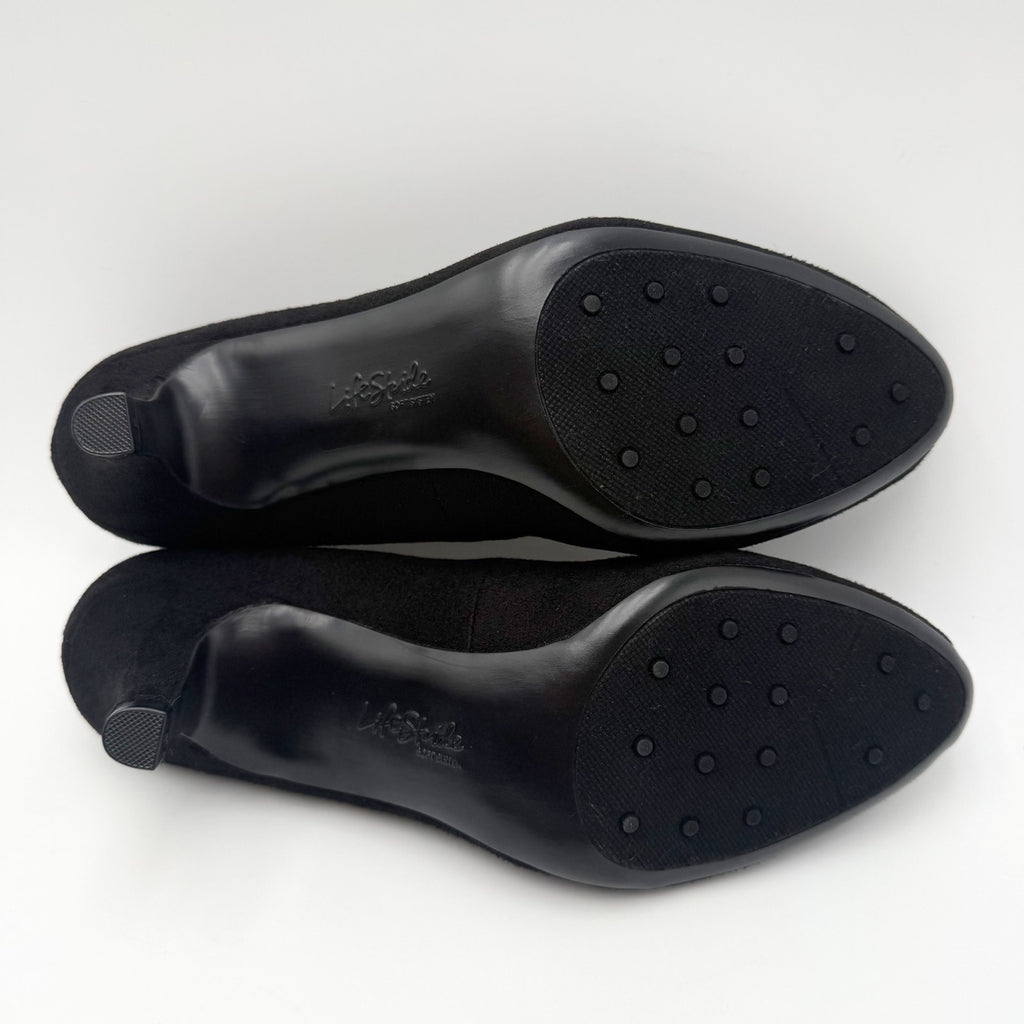 LifeStride Womens Parigi Pumps Size 9 Wide EU 40 Black Microfiber Heels NIB