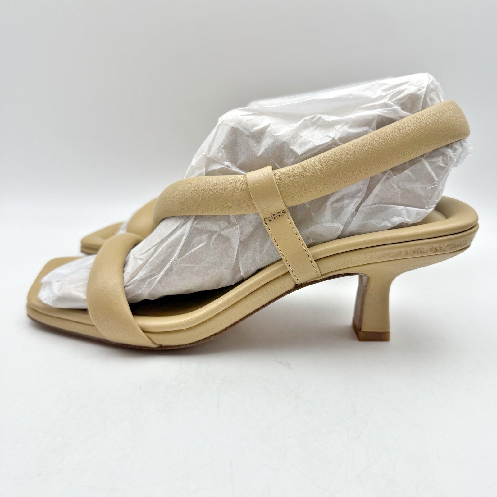 Vince Womens Coline Sandal Heel US 5.5M EU 35.5 Tan Nude Leather NIB