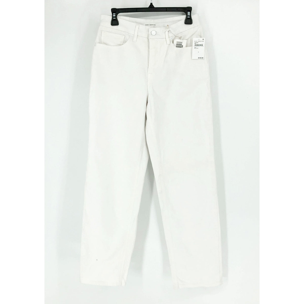 GOOD AMERICAN Good 90s Straight Jeans 27x31 US 4 White Denim High Rise NWT