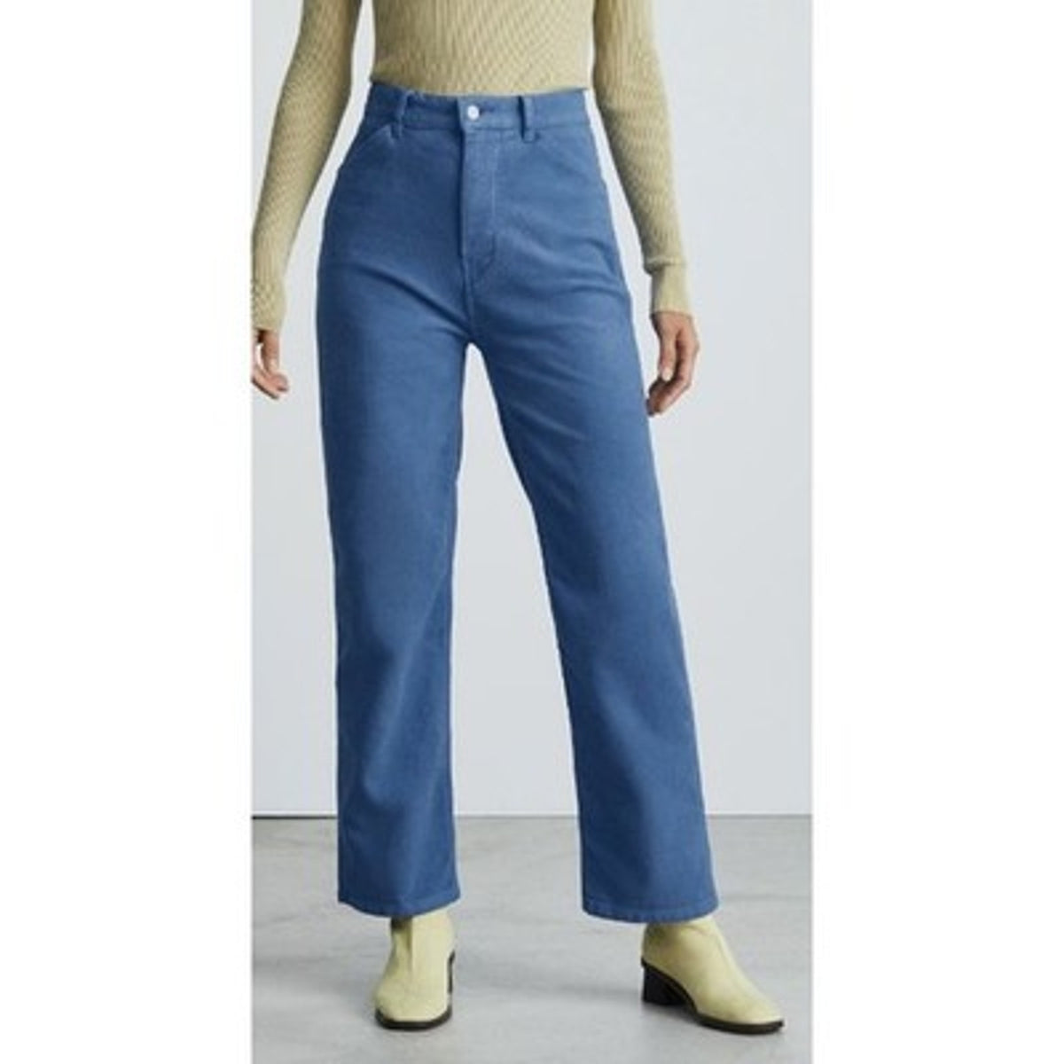 Everlane Womens Moleskin Way-High Pants Size 0 Dark Steel Blue NWT
