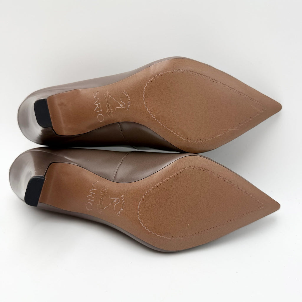 Franco Sarto Womens Sage Pumps Size 10 M EU 41 Truffle Brown Leather Heels NIB