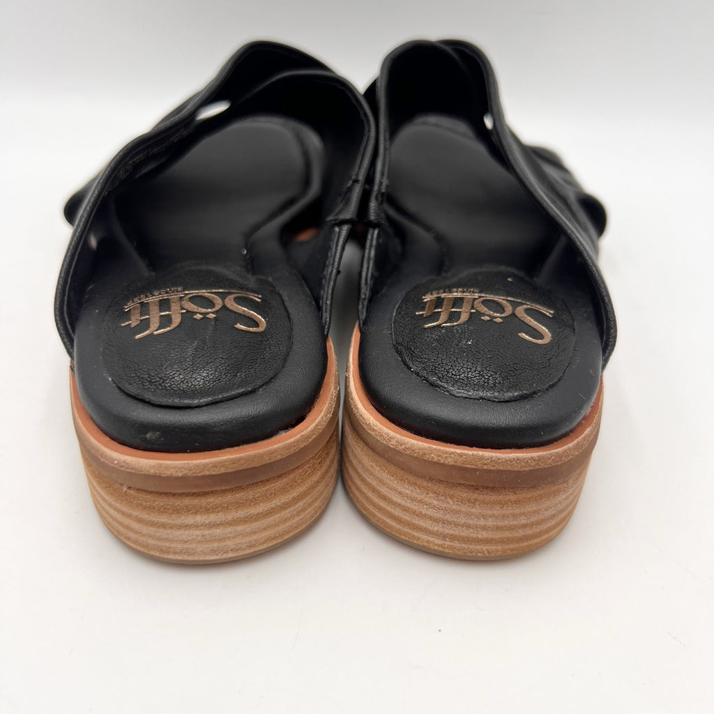 Sofft Womens Fallon Slide Sandals Size 6 M Black Leather Slip On NWOB
