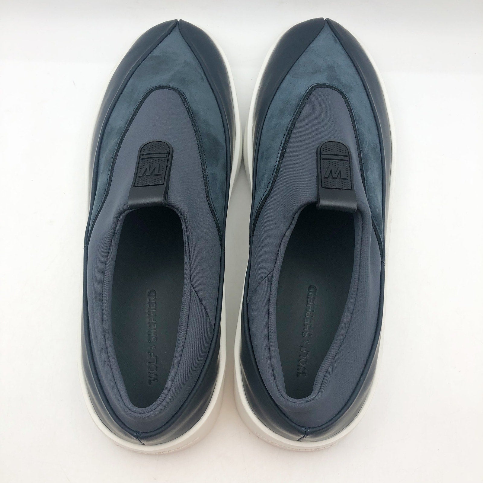 Wolf & Shepherd Cruise Tre Slip On Sneaker MENS 7.5 WOMENS 9 Blue Leather NIB
